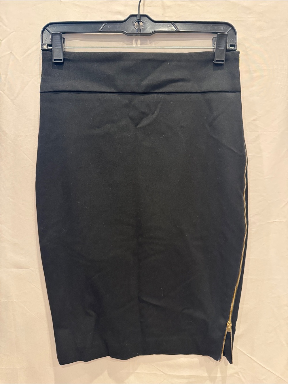 Express Black Pencil Skirt with Gold Side Zipper 2